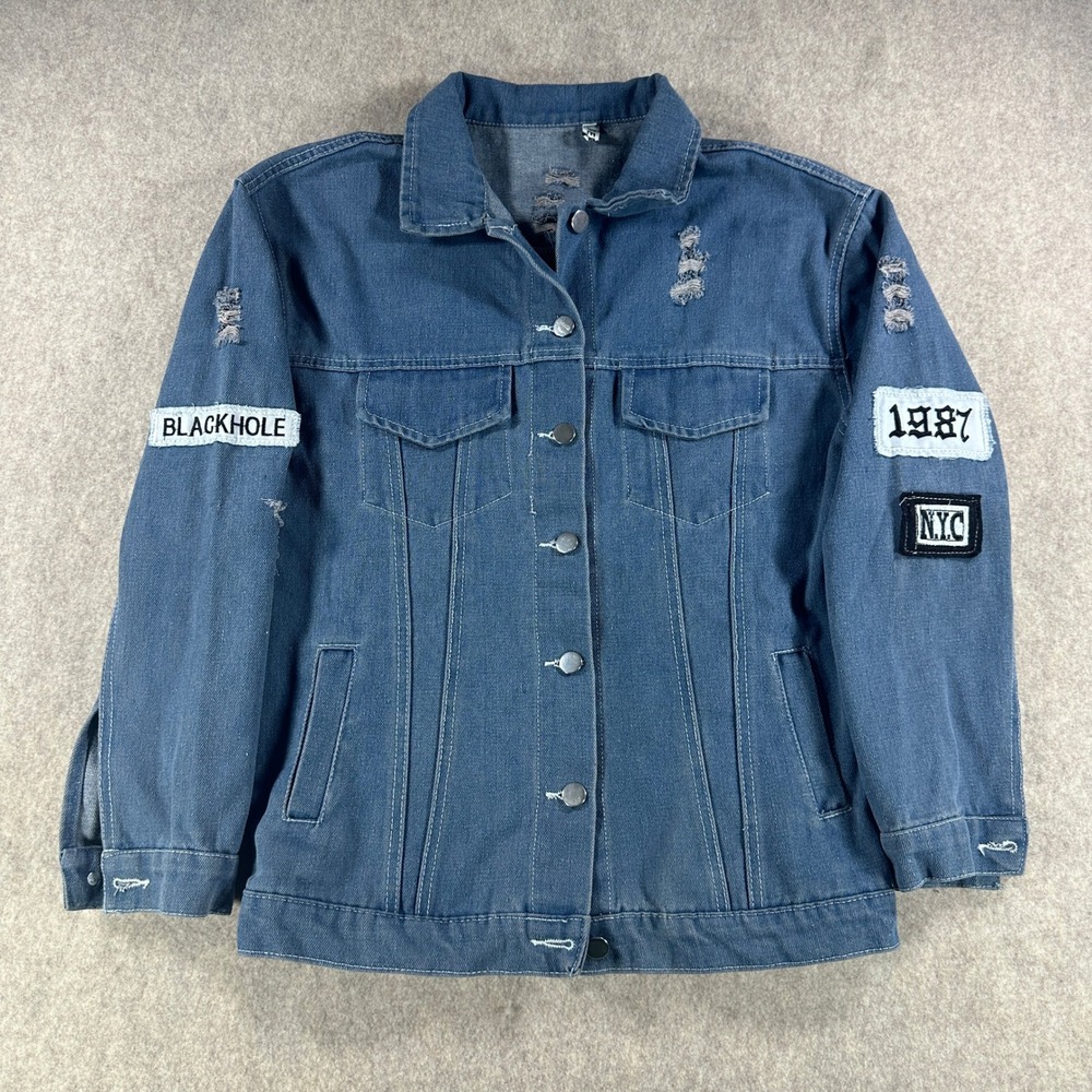 Y2K Grunge Streetwear Womens Denim Jacket Aieryiyi Where Is My Mind Size Medium